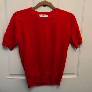 Zara Knit Short Sleeve Sweater
